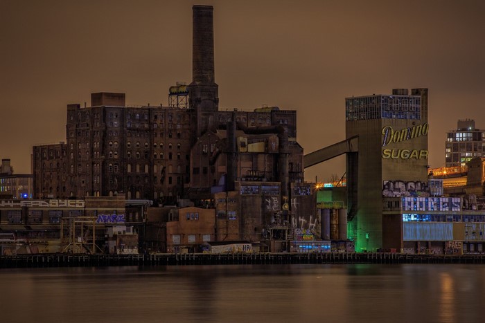 Domino Sugar Factory at Night