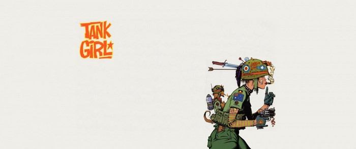 Tank Girl illustration with text
