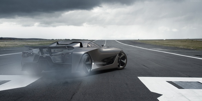 Nissan 2020 Vision Gran Turismo concept car drifting