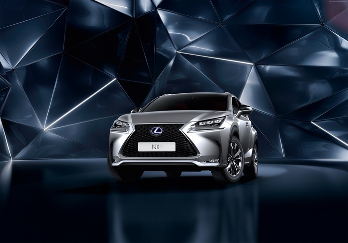 Silver Lexus NX Hybrid Crossover