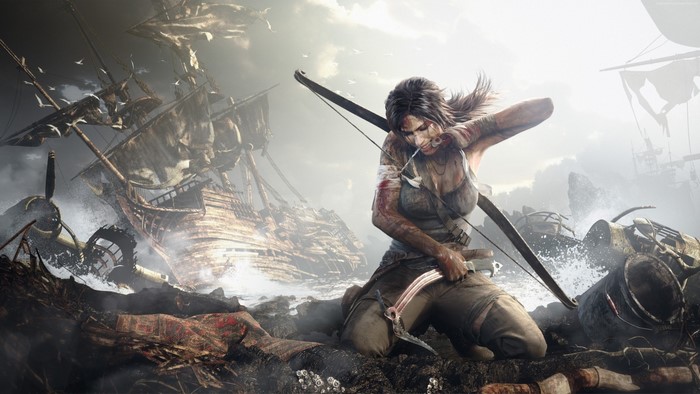 Lara Croft from Tomb Raider with bow and arrow