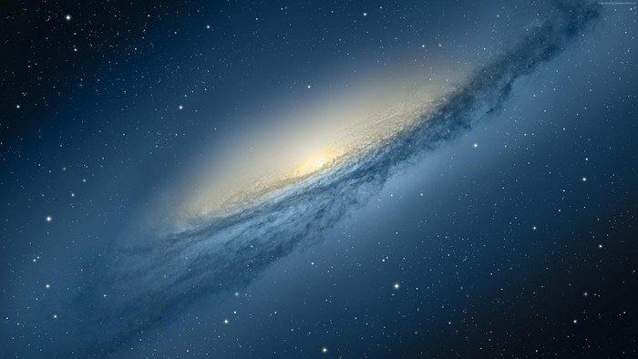 Galaxy NGC 3190 in outer space with stars
