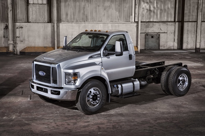 Silver Ford F-750 Commercial Truck Chassis