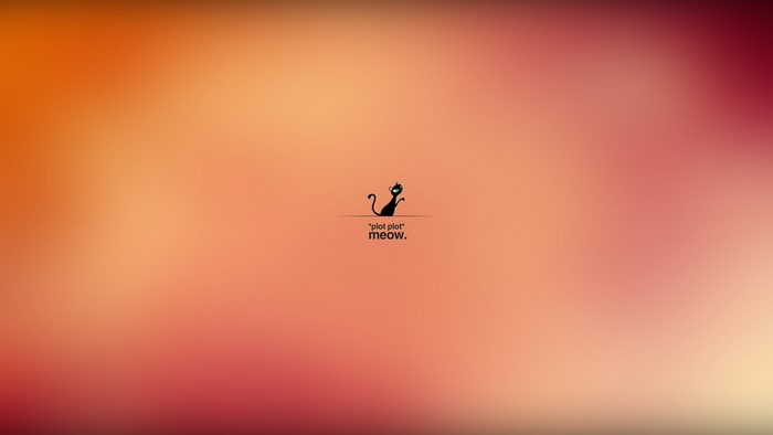 Minimalist black cat with text