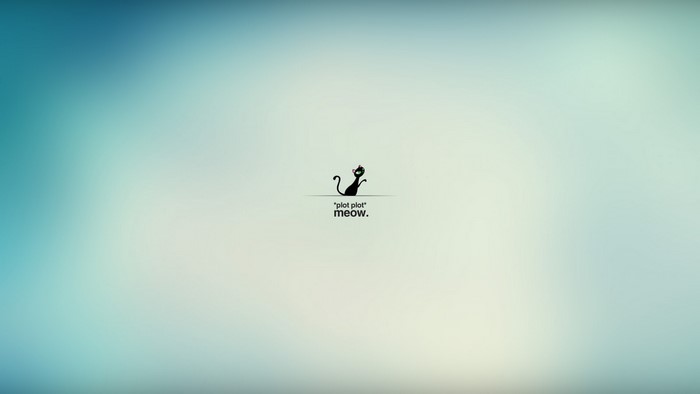 Minimalist black cat with text on a gradient background