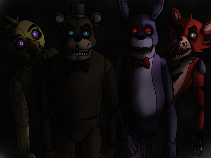 The animatronic characters from Five Nights at Freddy's