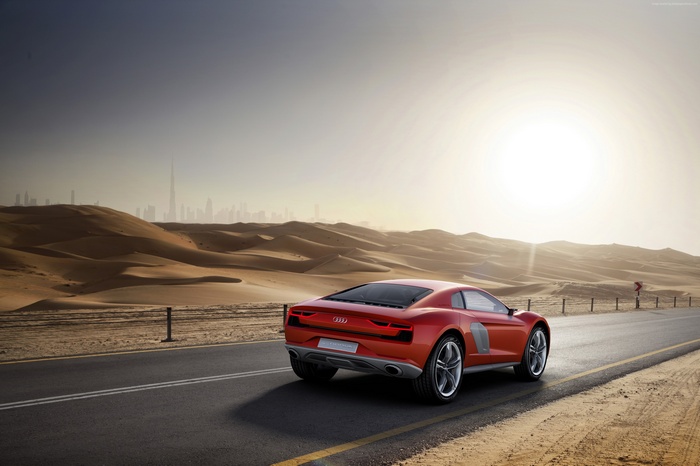 Audi Nanuk Quattro concept car in desert landscape