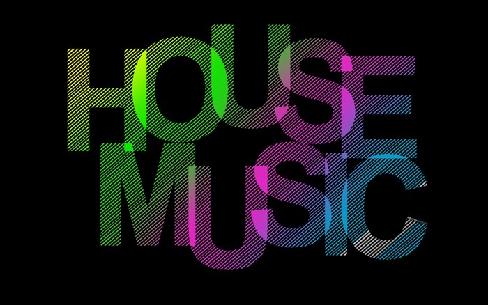 House Music Typography with Stripes