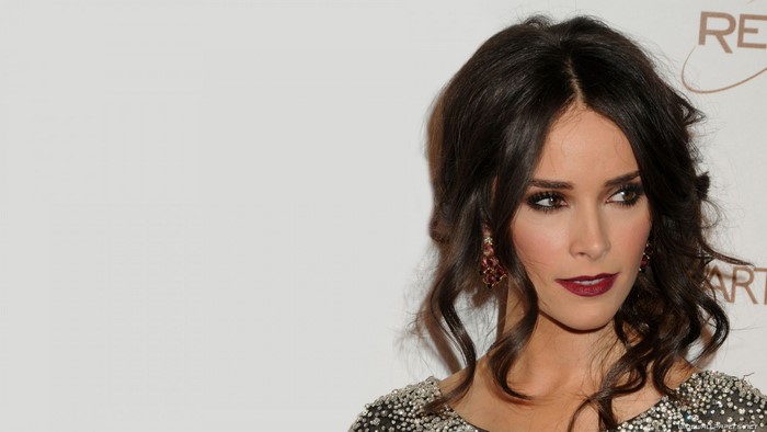 Abigail Spencer portrait with dark hair and makeup