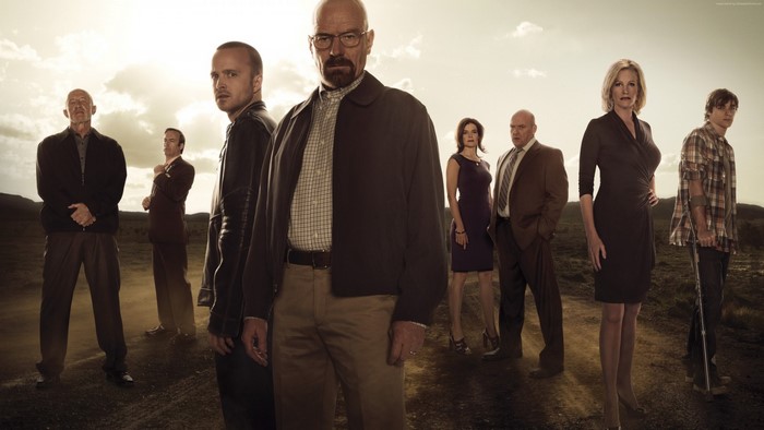 Breaking Bad cast in a desert landscape