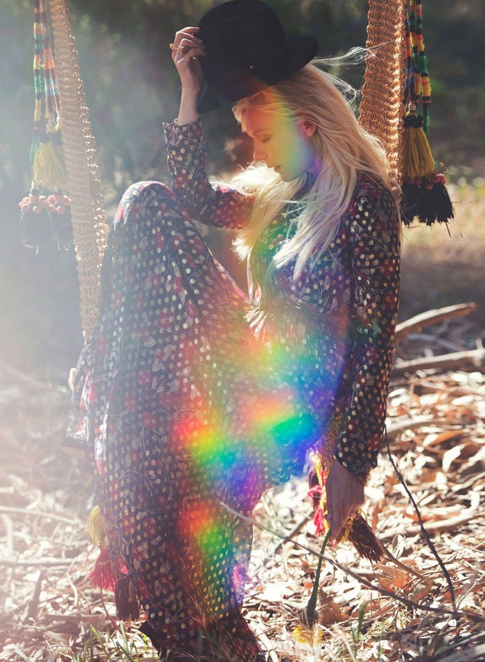 Kirsten Dunst in a boho-style photoshoot