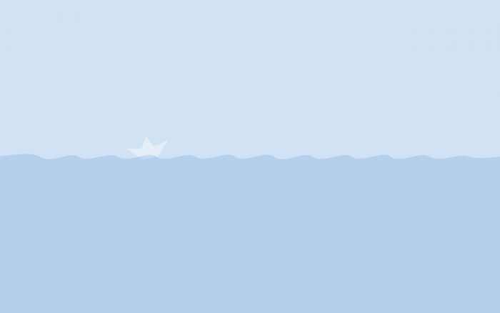 Minimalist paper boat on wavy water