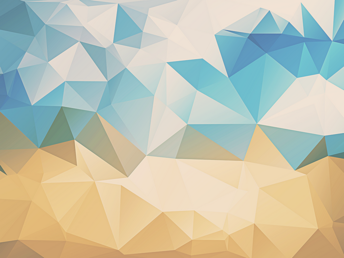 Abstract geometric pattern with triangles in blue and yellow