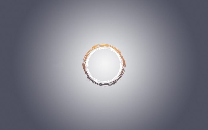Abstract circular brush stroke logo