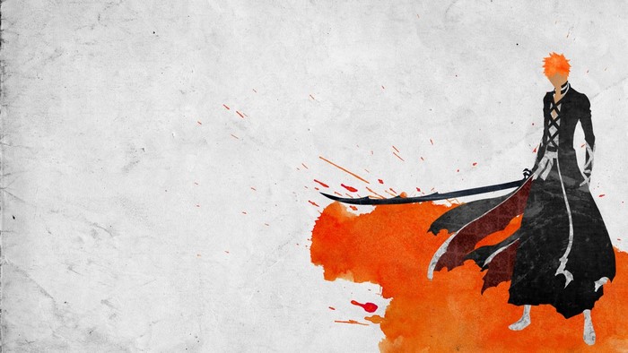 Kurosaki Ichigo from Bleach with paint splatters