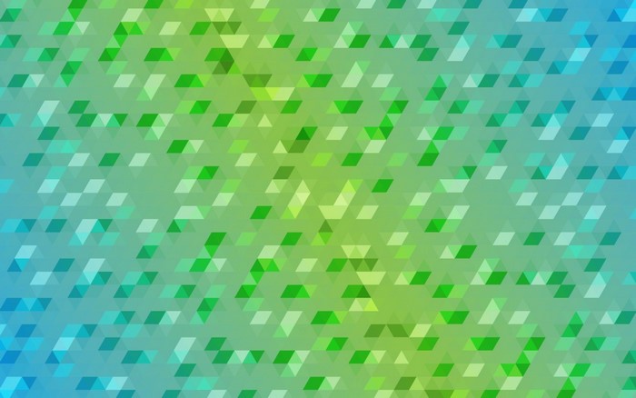 Geometric pattern of blue and green triangles