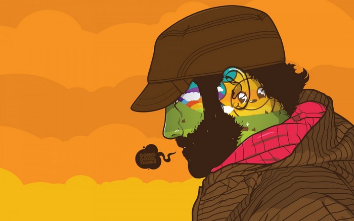 Illustration of a man with a landscape inside his head