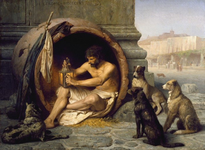 Diogenes the Cynic with Lantern and Dogs by Jean-Léon Gérôme