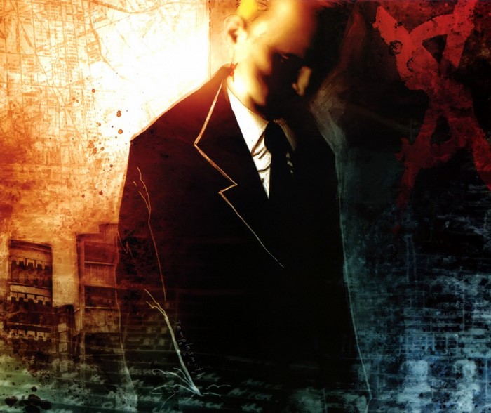 Man in Suit with Abstract Background