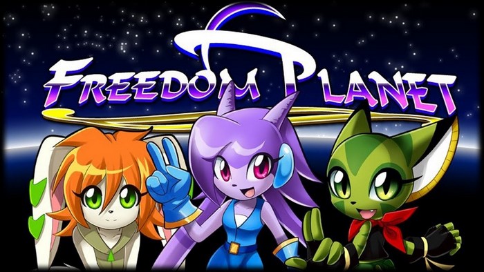 Freedom Planet characters Lilac, Carol, and Milla in space