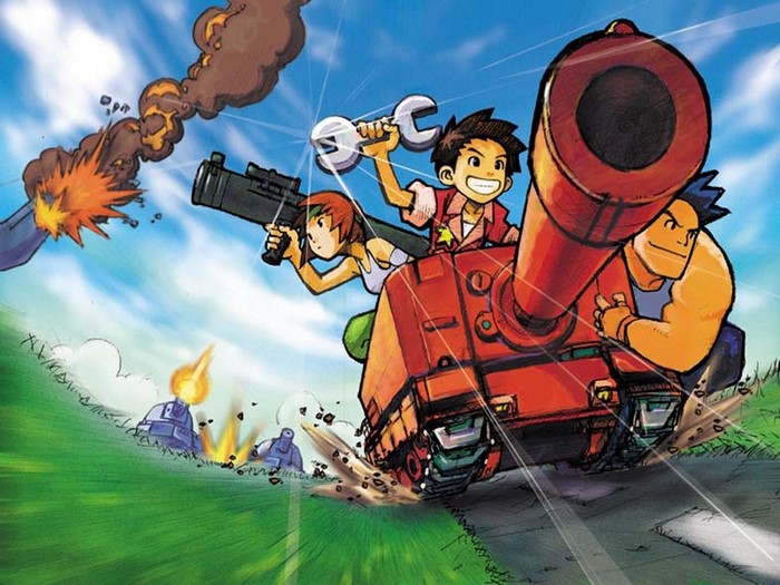 Advance Wars characters in a tank firing a missile