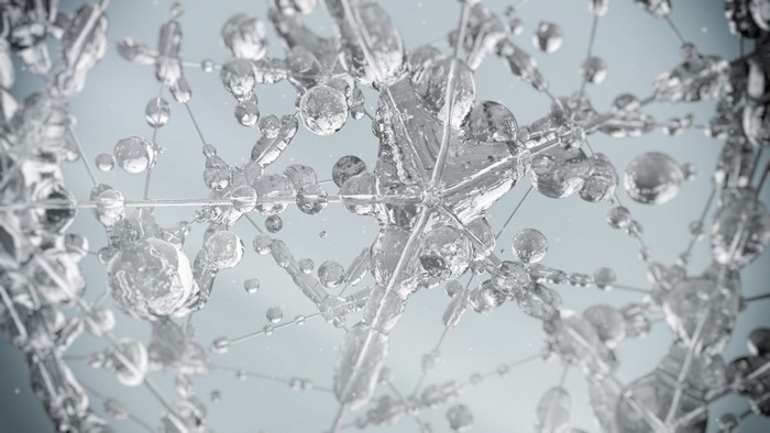 Abstract ice crystal and water drop structure