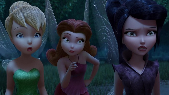 Tinkerbell and fairies in a forest