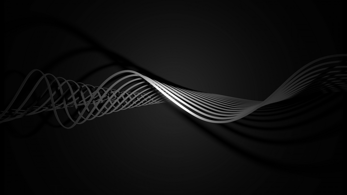 Monochrome Abstract 3D Waveform Lines