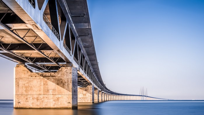 The Oresund Bridge over the sea