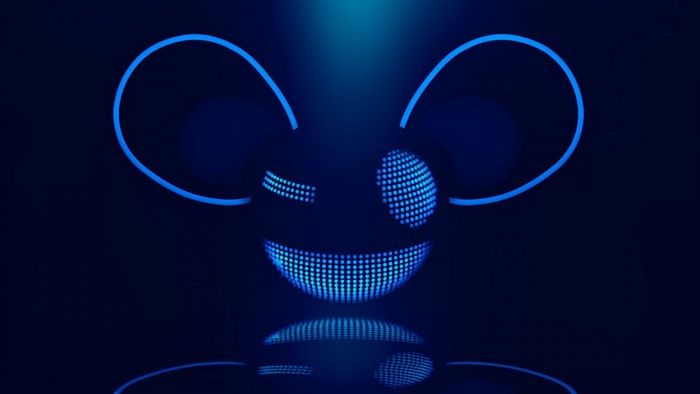 Deadmau5 logo illustration with blue lights