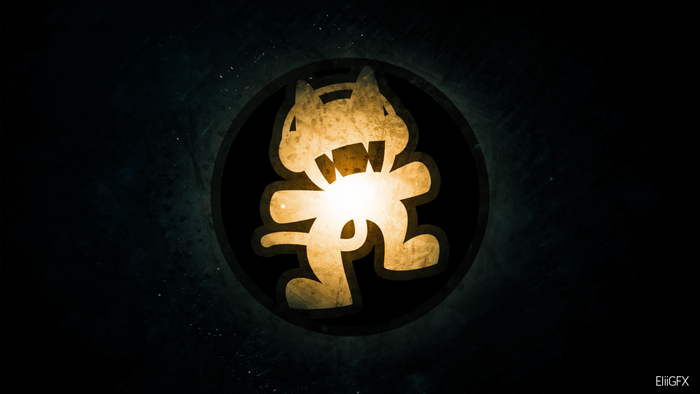 Monstercat logo in a dark circle