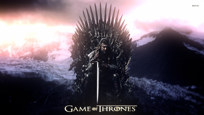 Ned Stark on the Iron Throne from Game of Thrones