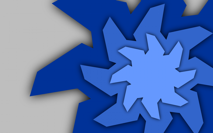 Abstract blue star pattern with grey background