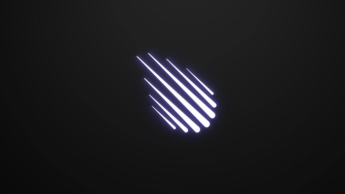 Purple glowing streaks on a dark background