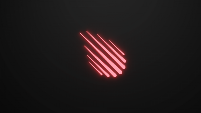Red glowing lines on a dark background