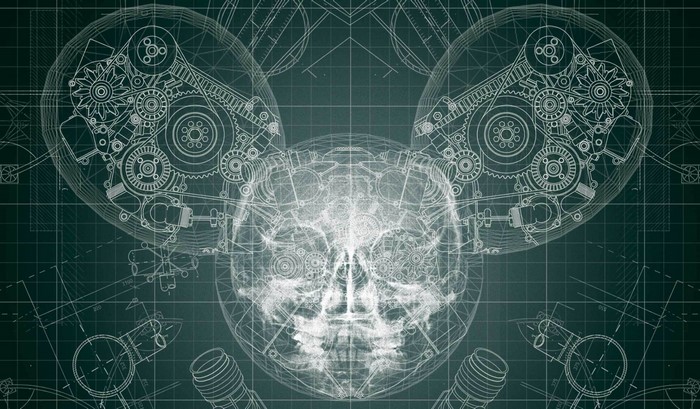 Deadmau5 Skull Blueprint with Gears and Engines