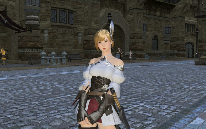 Woman in white dress from Final Fantasy XIV