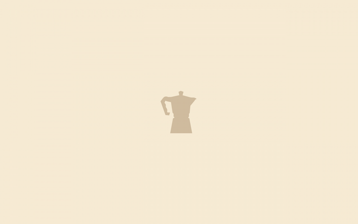 Minimalist illustration of a moka pot