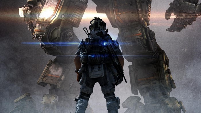 Soldier and mechs from Titanfall