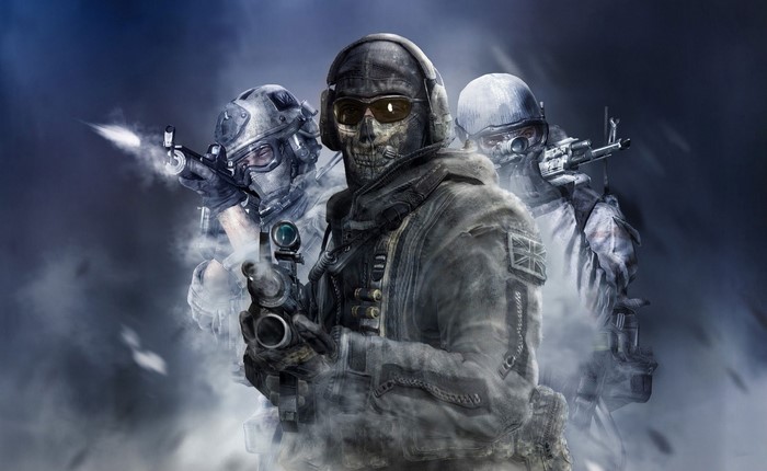 Ghost and soldiers from Call of Duty