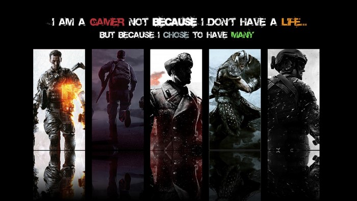 I Am A Gamer Quote with Game Characters