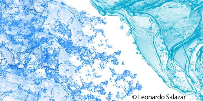 Abstract blue and cyan water splashes