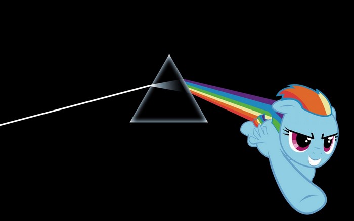 Rainbow Dash from My Little Pony and a prism