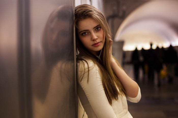 Portrait of a Young Woman with Long Hair