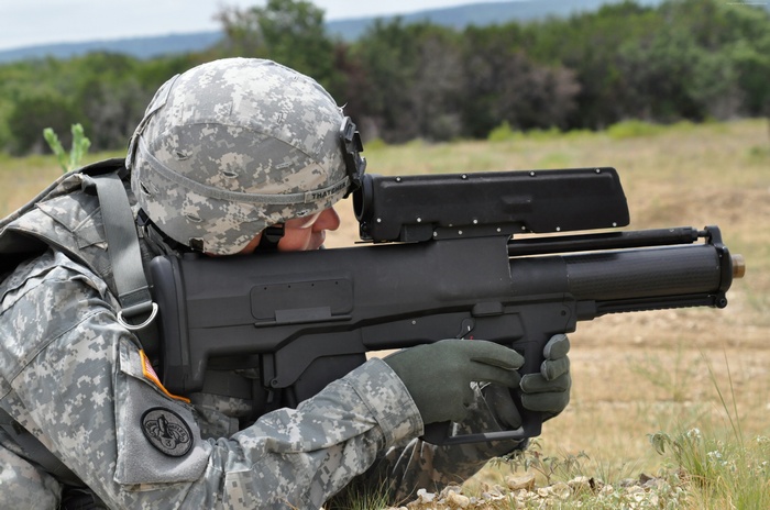 Soldier with XM25 Punisher grenade launcher