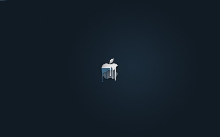 Melting Apple logo on dark background