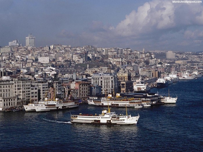 Ferries in the Bosphorus Strait, Istanbul, Turkey