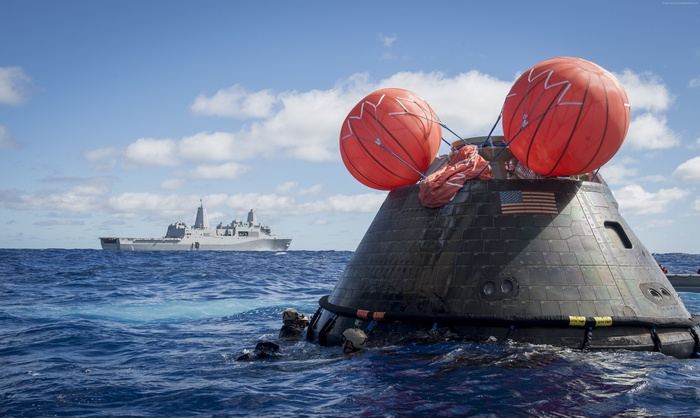 Orion Spacecraft Recovery by USS Anchorage