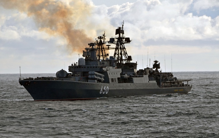Russian Udaloy-class destroyer Admiral Chabanenko (650) at sea