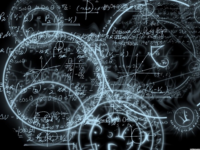 Mathematics Equations and Graphs on Black Background